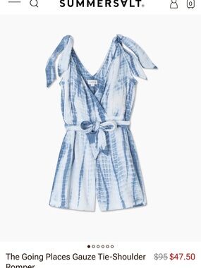 Summersalt Blue and White Tie-Dye Romper